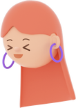 3D People Simple Young Girl with Earring Head 