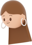 3D People Simple Young Girl with Earring Head 